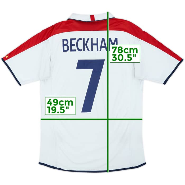 2003-05 England Home Shirt Beckham #7 - 5/10 - (M)