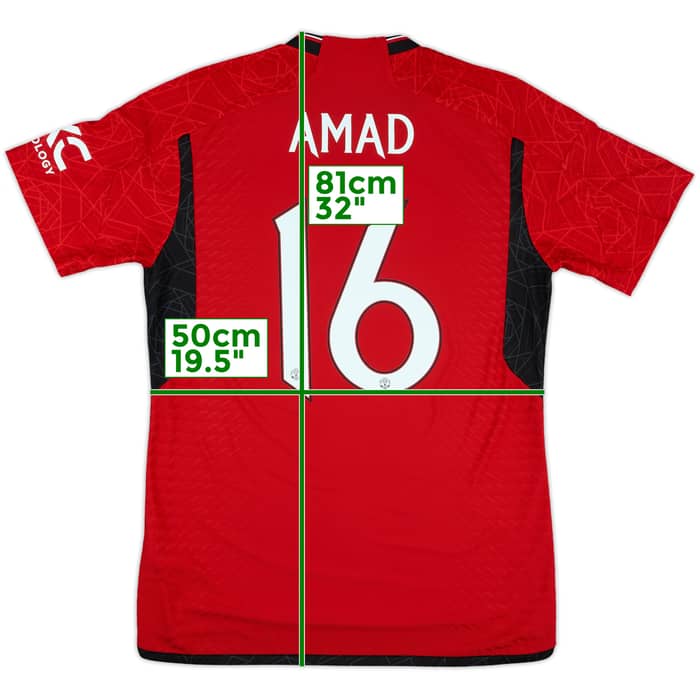 2023-24 Manchester United Authentic Home Shirt Amad #16 - 10/10 - (L)