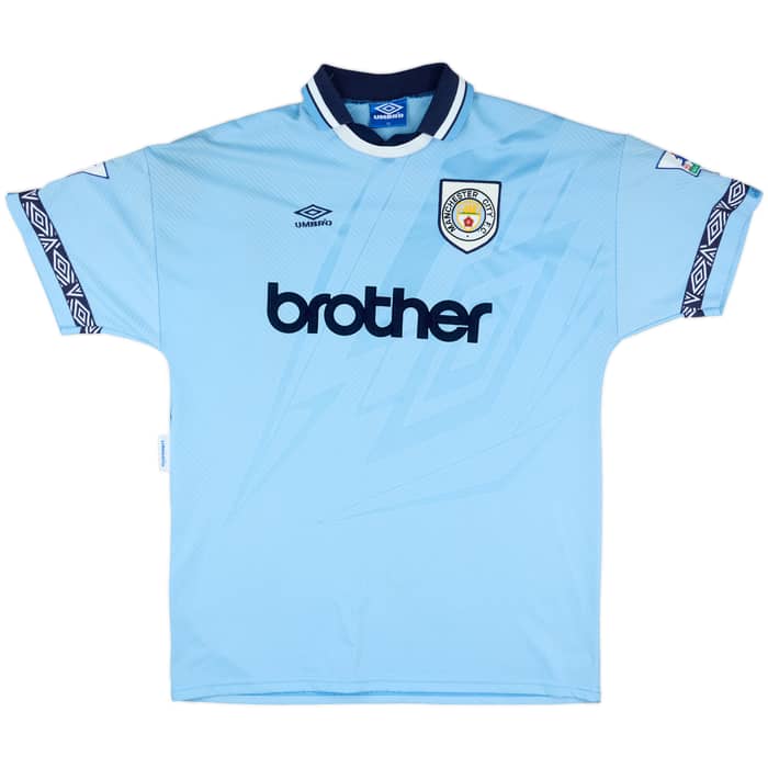 1993-95 Manchester City Player Issue Home Shirt - 8/10 - (XL)