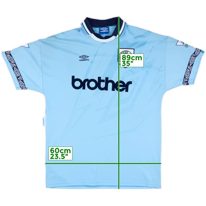 1993-95 Manchester City Player Issue Home Shirt - 8/10 - (XL)