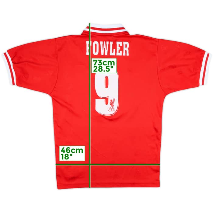 1996-98 Liverpool Home Shirt Fowler #9 - 7/10 - (S)