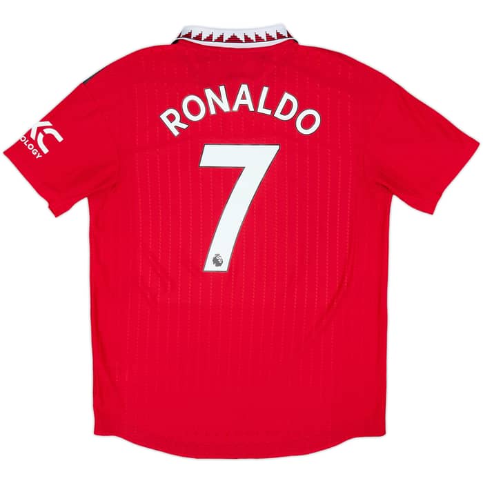 2022-23 Manchester United Authentic Home Shirt Ronaldo #7 - 8/10 - (L)
