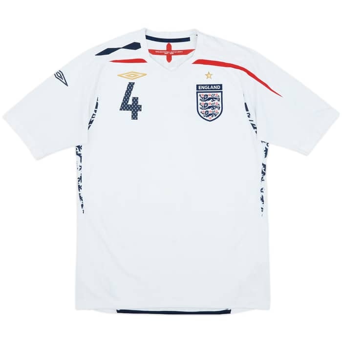 2007-09 England Home Shirt Gerrard #4 - 5/10 - (M)