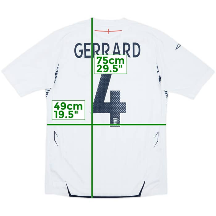 2007-09 England Home Shirt Gerrard #4 - 5/10 - (M)