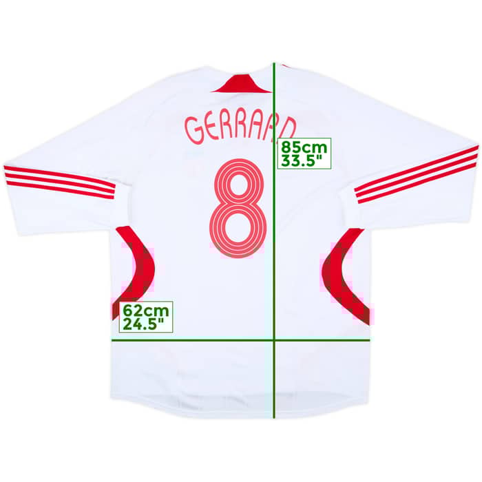 2007-08 Liverpool Away L/S Shirt Gerrard #8 - 8/10 - (XXL)