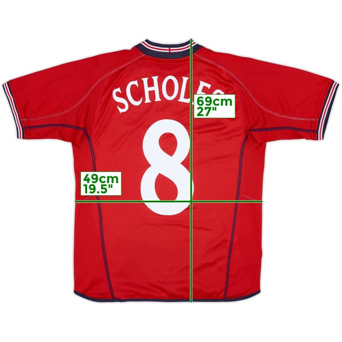 2002-04 England Away Shirt Scholes #8 - 5/10 - (S)