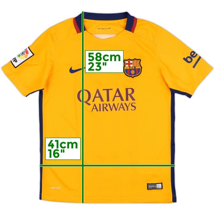 2015-16 Barcelona Away Shirt - 8/10 - (M.Boys)