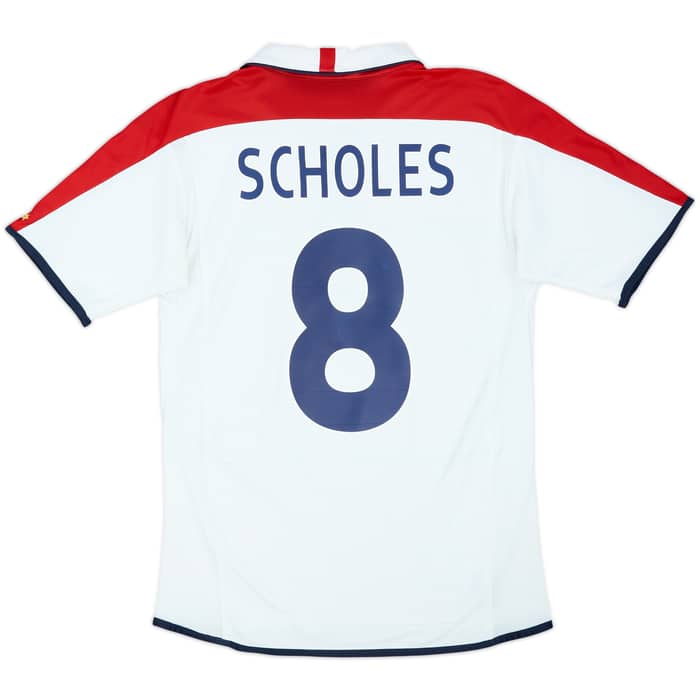2003-05 England Home Shirt Scholes #8 - 5/10 - (S)