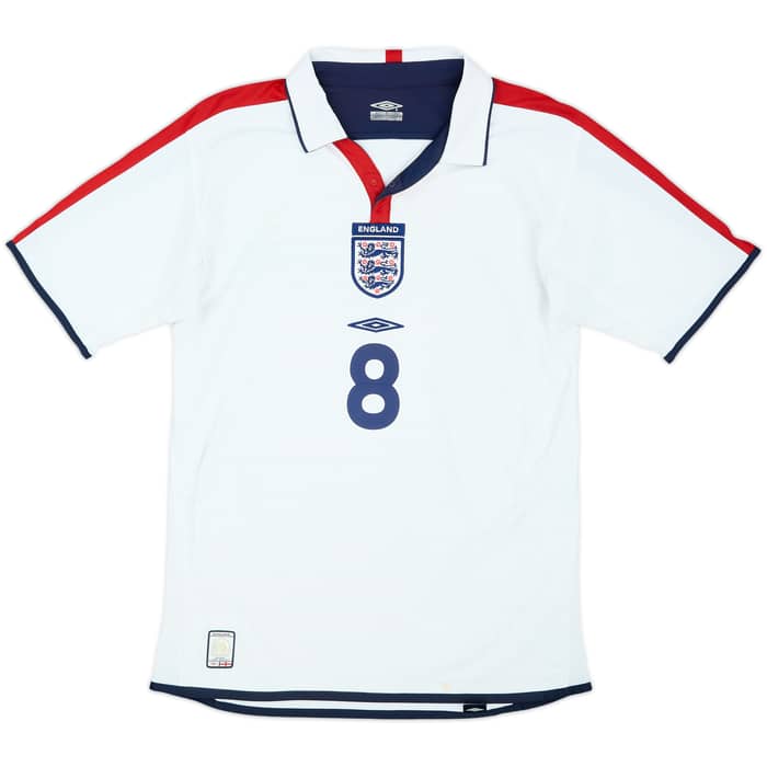 2003-05 England Home Shirt Scholes #8 - 5/10 - (S)
