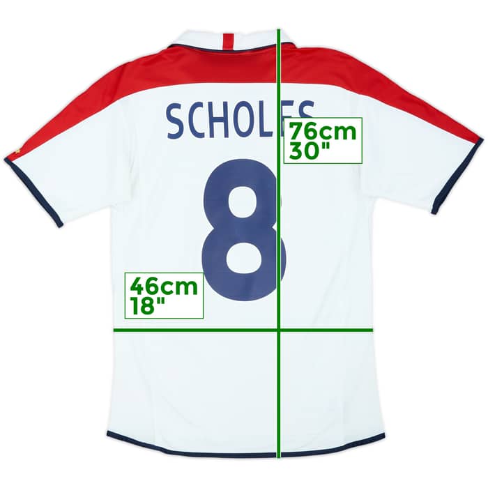 2003-05 England Home Shirt Scholes #8 - 5/10 - (S)