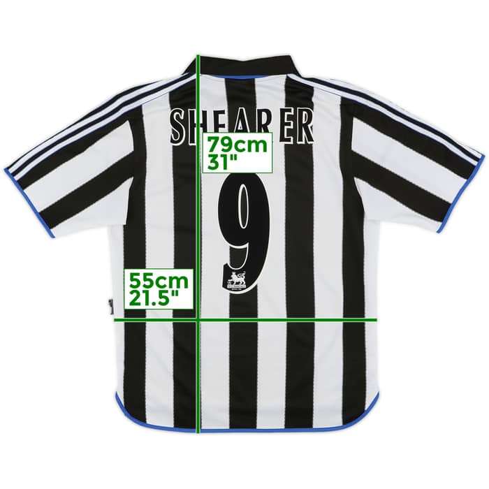 2000-01 Newcastle Home Shirt Shearer #9 - 9/10 - (L)