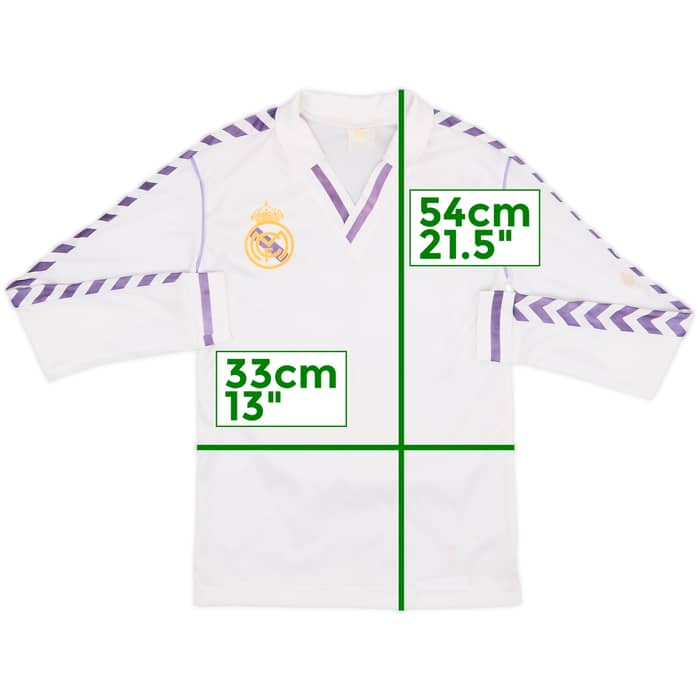 1986-88 Real Madrid Home L/S Shirt - 6/10 - (S.Boys)