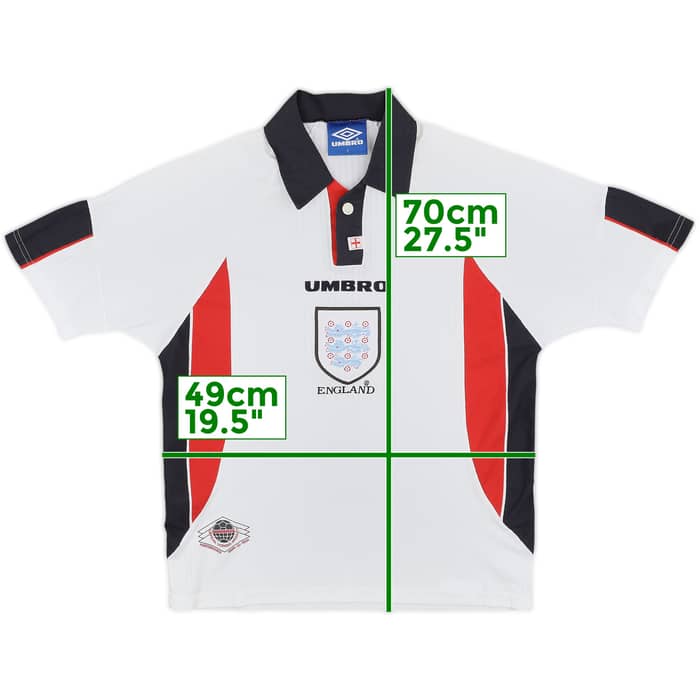 1997-99 England Home Shirt - 8/10 - (Y)