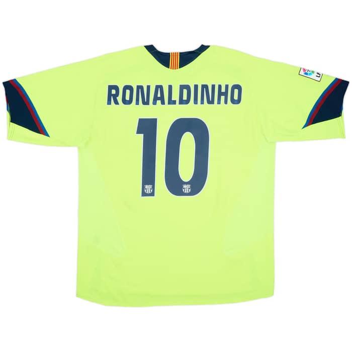 2005-06 Barcelona Away Shirt Ronaldinho #10 - 7/10 - (XL)