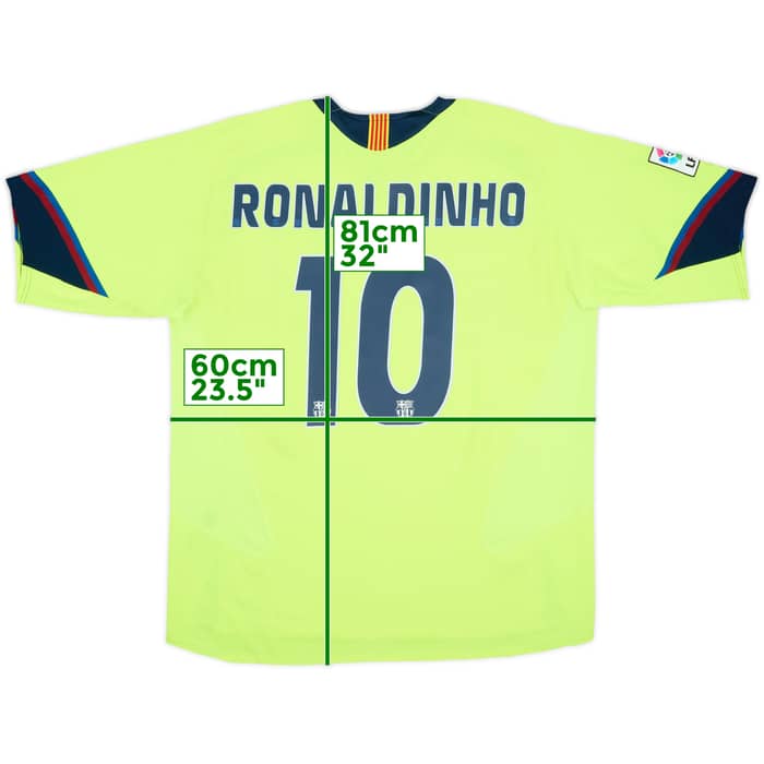 2005-06 Barcelona Away Shirt Ronaldinho #10 - 7/10 - (XL)
