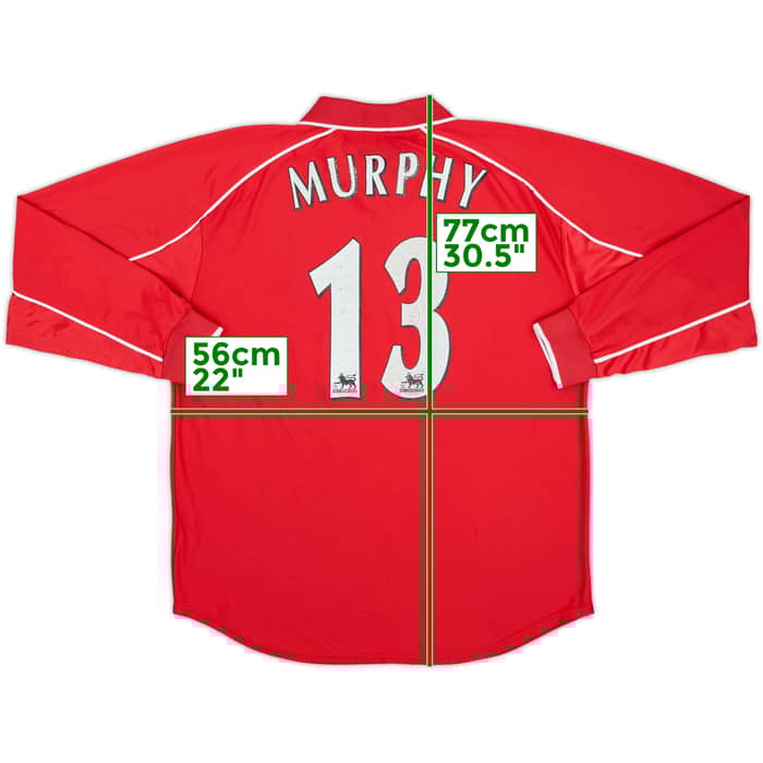 2000-02 Liverpool Home L/S Shirt Murphy #13 - 6/10 - (L)