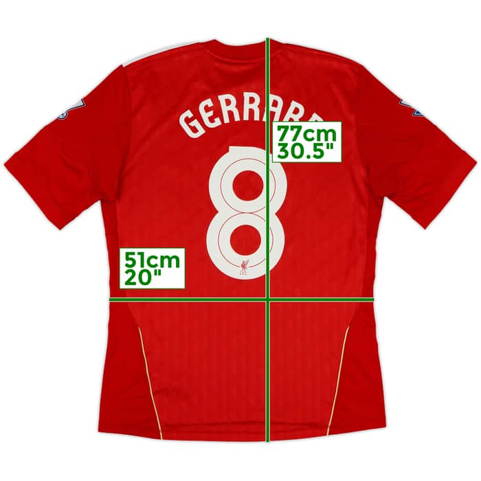 2010-12 Liverpool Home Shirt Gerrard #8 - 6/10 - (M)