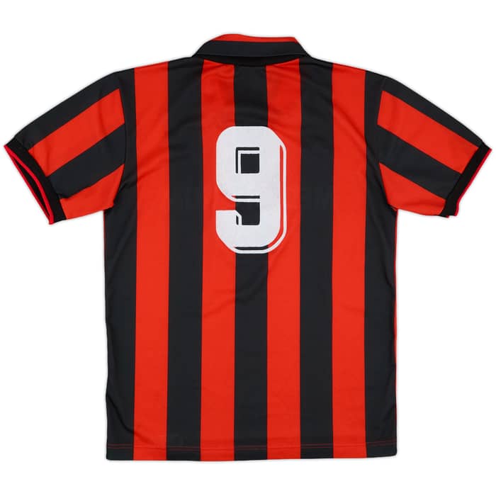 1991-92 AC Milan Home Shirt #9 - 8/10 - (XS)