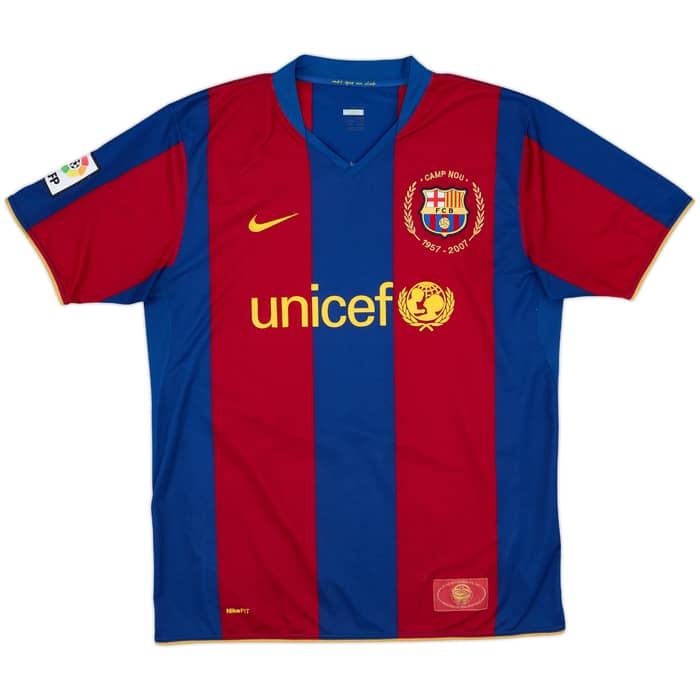 2007-08 Barcelona Home Shirt Messi #19 - 8/10 - (L)
