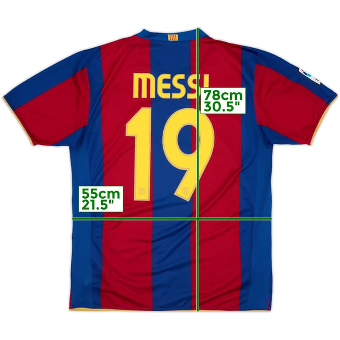 2007-08 Barcelona Home Shirt Messi #19 - 8/10 - (L)
