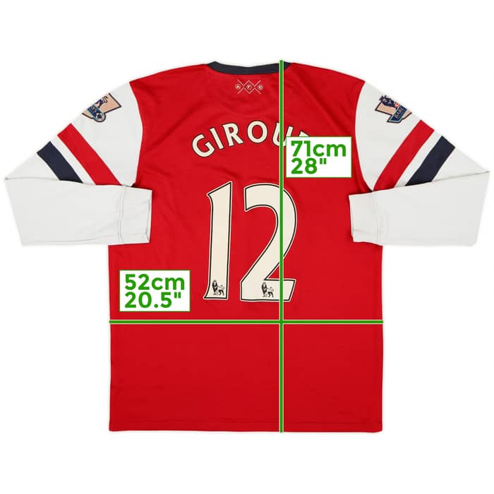 2012-14 Arsenal Home L/S Shirt Giroud #12 - 5/10 - (M)