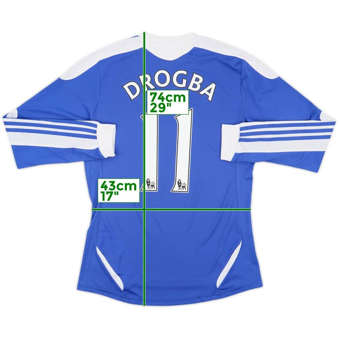 2011-12 Chelsea Home L/S Shirt Drogba #11 - 9/10 - (S)