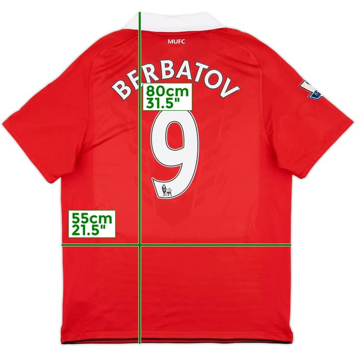 2010-11 Manchester United Home Shirt Berbatov #9 - 8/10 - (L)