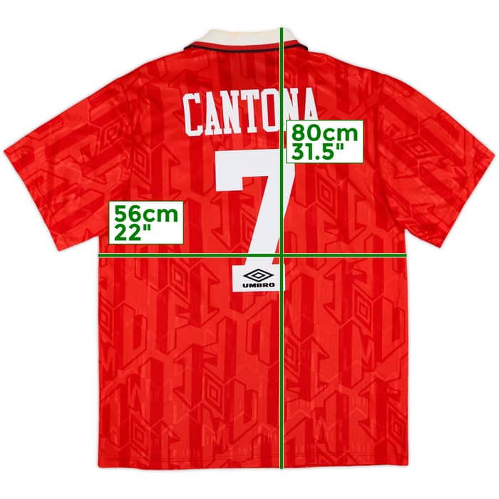 1992-94 Manchester United Home Shirt Cantona #7 - 9/10 - (L)