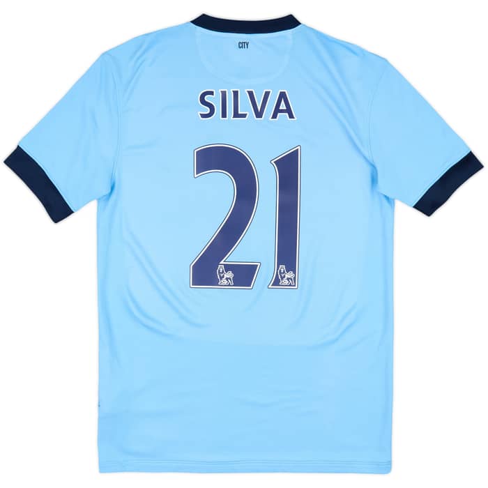 2014-15 Manchester City Home Shirt Silva #21 - 7/10 - (M)