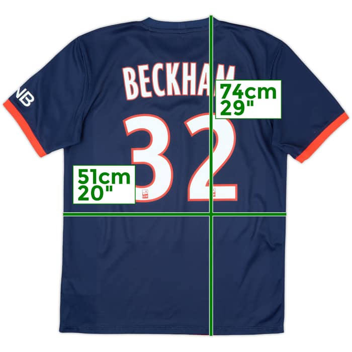 2013-14 Paris Saint-Germain Home Shirt Beckham #32 - 7/10 - (M)