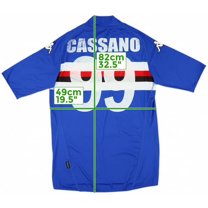 2008-09 Sampdoria Home Shirt Cassano #99 - 6/10 - (L)