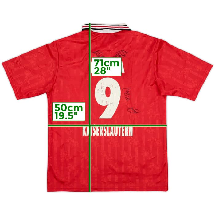 1996-98 Kaiserslautern Signed Home Shirt Kuka #9 - 6/10 - (XL.Boys)