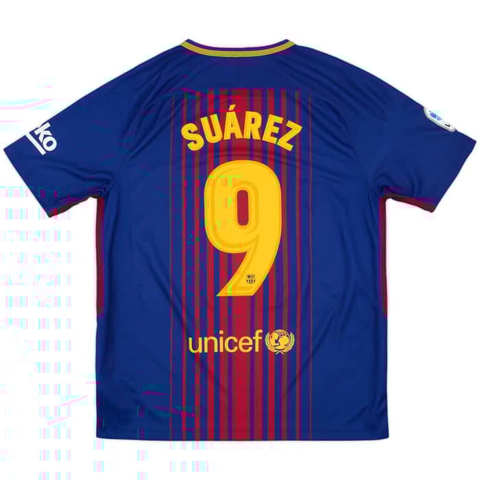 2017-18 Barcelona Home Shirt Suarez #9 - 10/10 - (L)