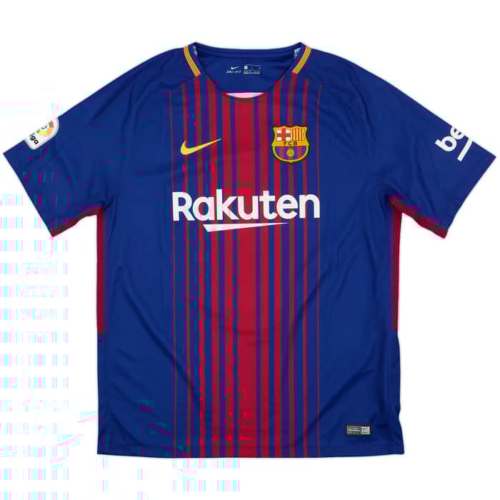 2017-18 Barcelona Home Shirt Suarez #9 - 10/10 - (L)