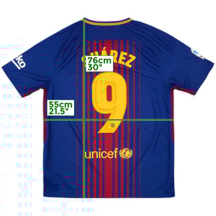 2017-18 Barcelona Home Shirt Suarez #9 - 10/10 - (L)