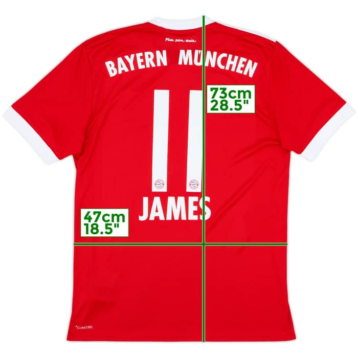 2017-18 Bayern Munich Home Shirt James #11 - 7/10 - (S)