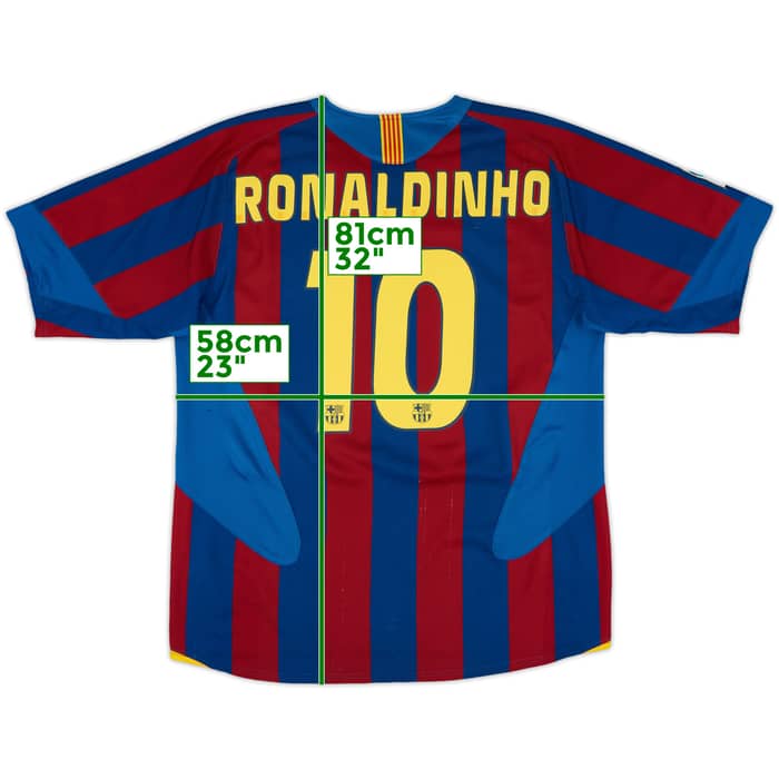 2005-06 Barcelona Home Shirt Ronaldinho #10 - 8/10 - (XL)
