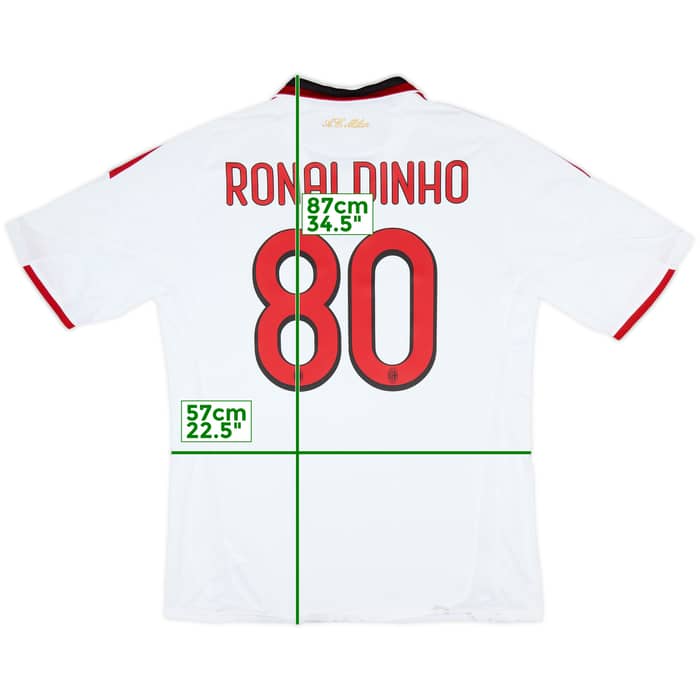 2009-10 AC Milan Away Shirt Ronaldinho #80 - 8/10 - (XL)