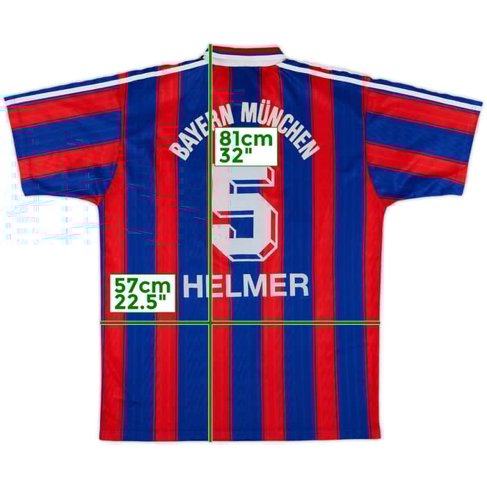 1995-97 Bayern Munich Home Shirt Helmer #5 - 9/10 - (XL)