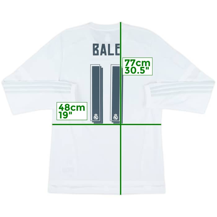 2015-16 Real Madrid Home L/S Shirt Bale #11 - 7/10 - (M)