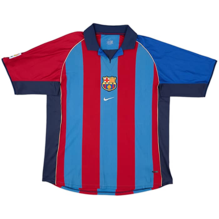 2001-02 Barcelona Home Shirt Rivaldo #10 - 8/10 - (XL)