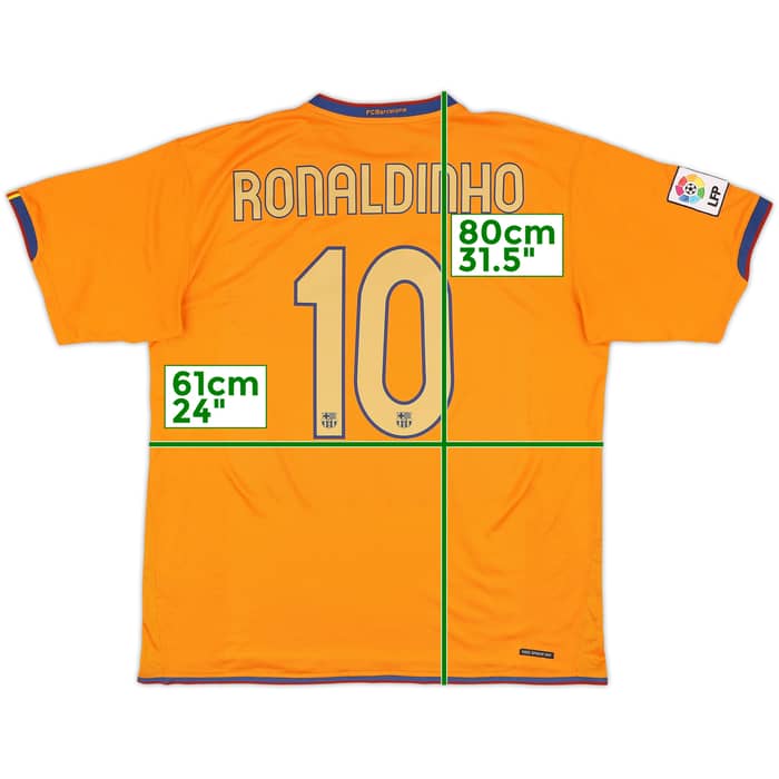 2006-08 Barcelona Away Shirt Ronaldinho #10 - 9/10 - (XL)