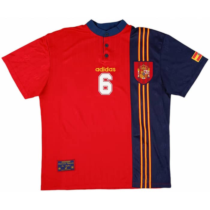 1996-98 Spain Home Shirt R.Hierro #6 - 9/10 - (L)