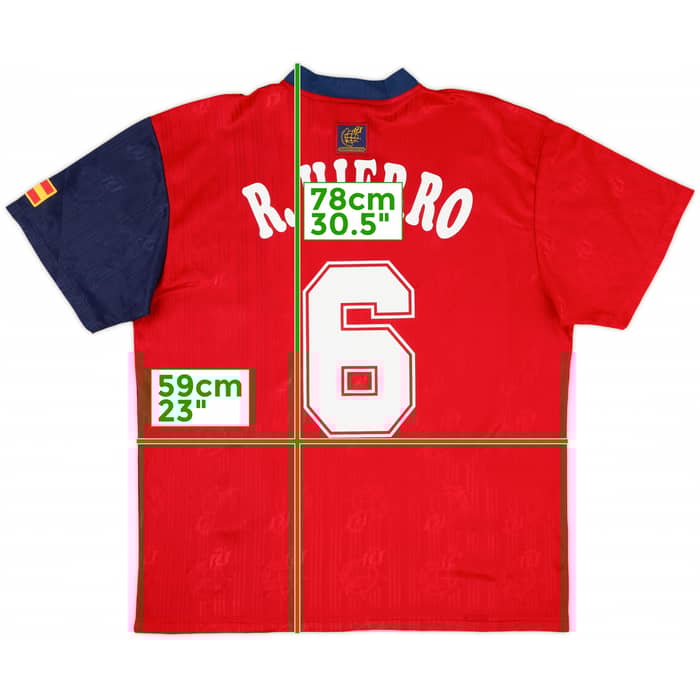 1996-98 Spain Home Shirt R.Hierro #6 - 9/10 - (L)