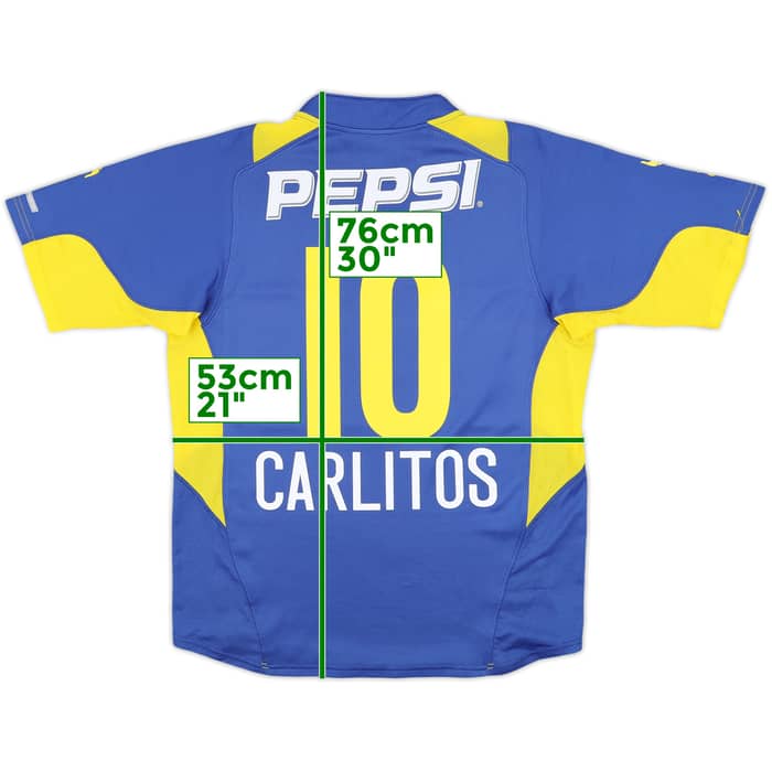 2004-05 Boca Juniors Home Shirt Carlitos #10 - 9/10 - (L)