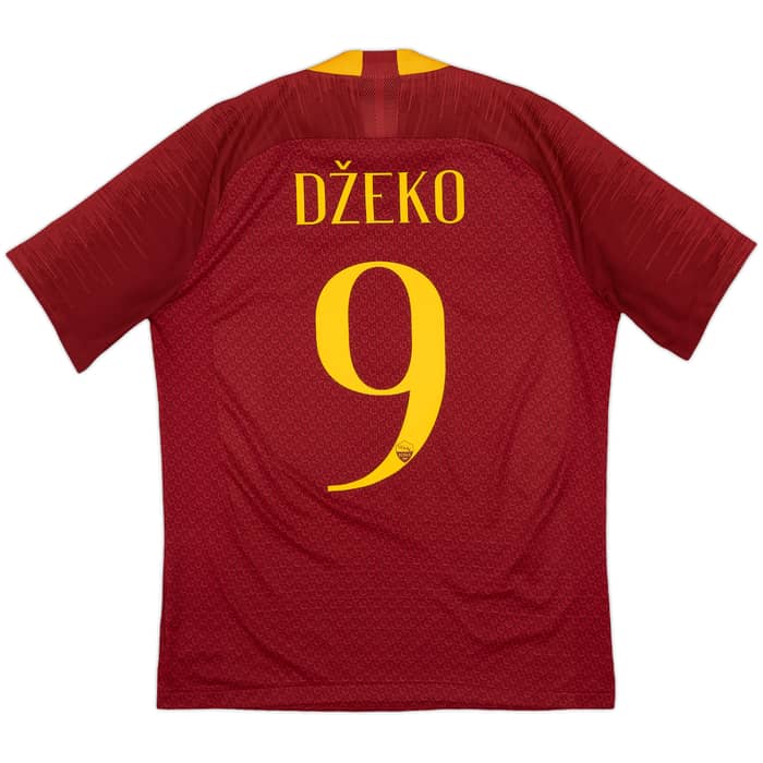 2018-19 Roma Authentic Home Shirt Dzeko #9 - 7/10 - (M)