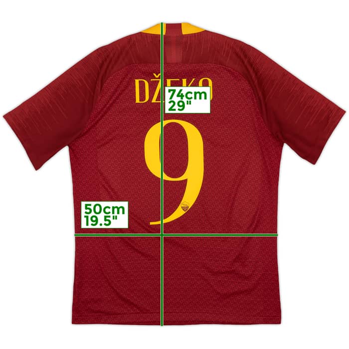 2018-19 Roma Authentic Home Shirt Dzeko #9 - 7/10 - (M)
