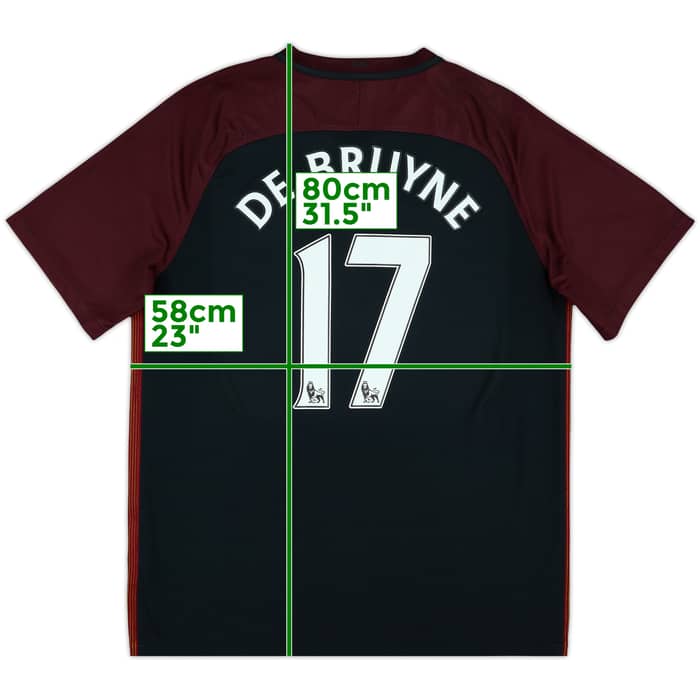 2016-17 Manchester City Away Shirt De Bruyne #17 - 8/10 - (XL)