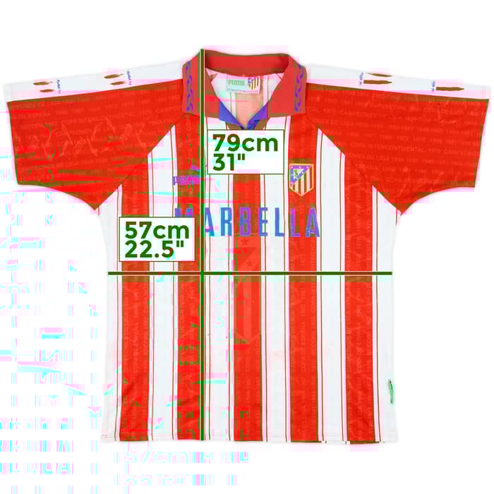1995-96 Atletico Madrid Home Shirt - 5/10 - (L)