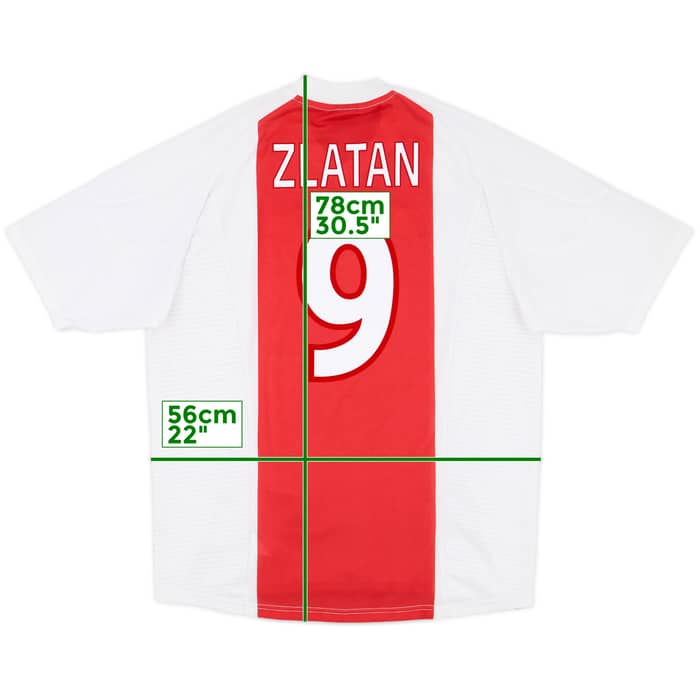 2002-04 Ajax Home Shirt Zlatan #9 - 8/10 - (L)